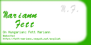 mariann fett business card